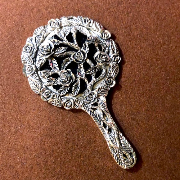 Vintage Other - Vintage Handheld Metal Purse Mirror